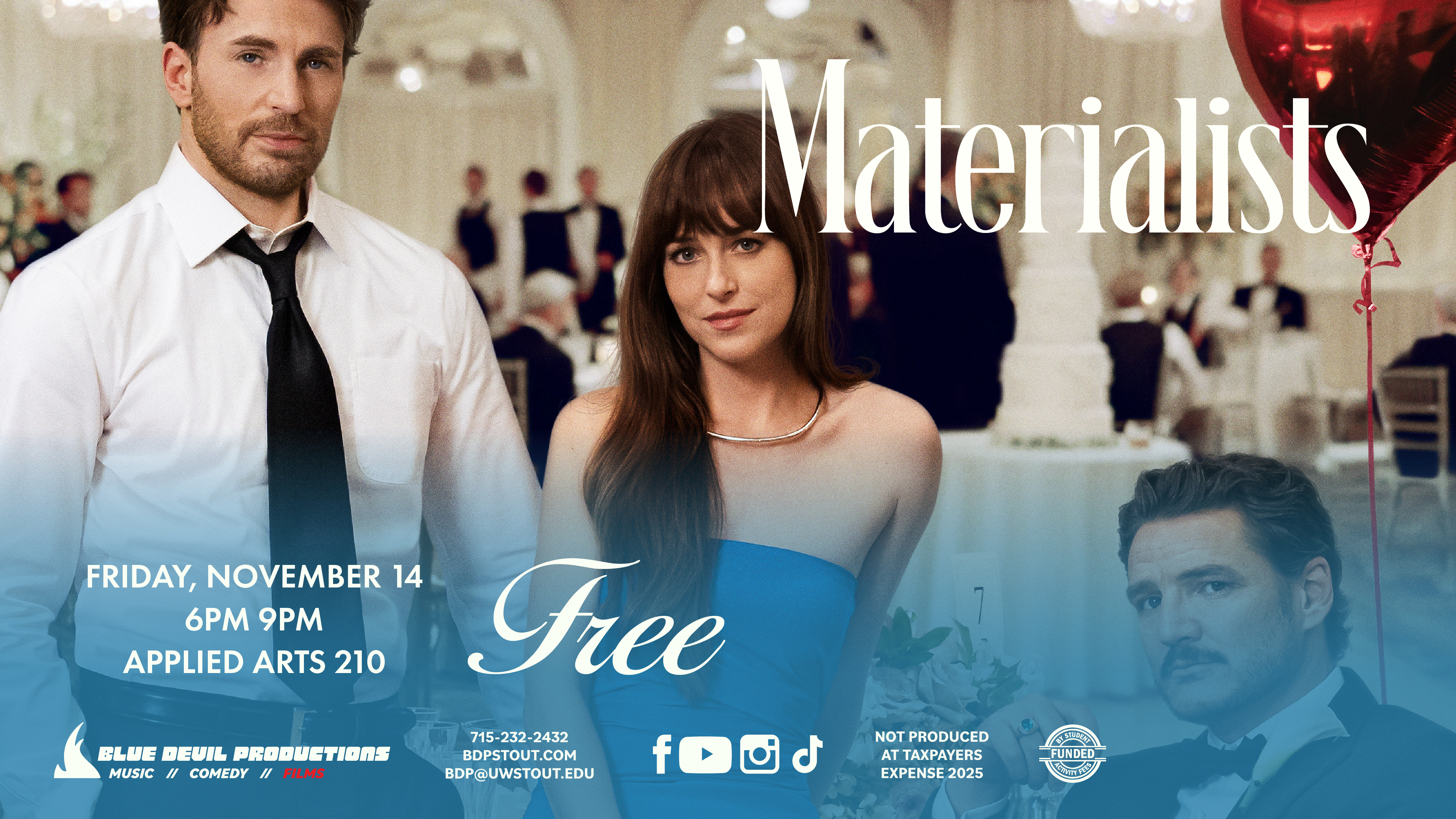 Digital Signage Poster displaying The Materialists Film.