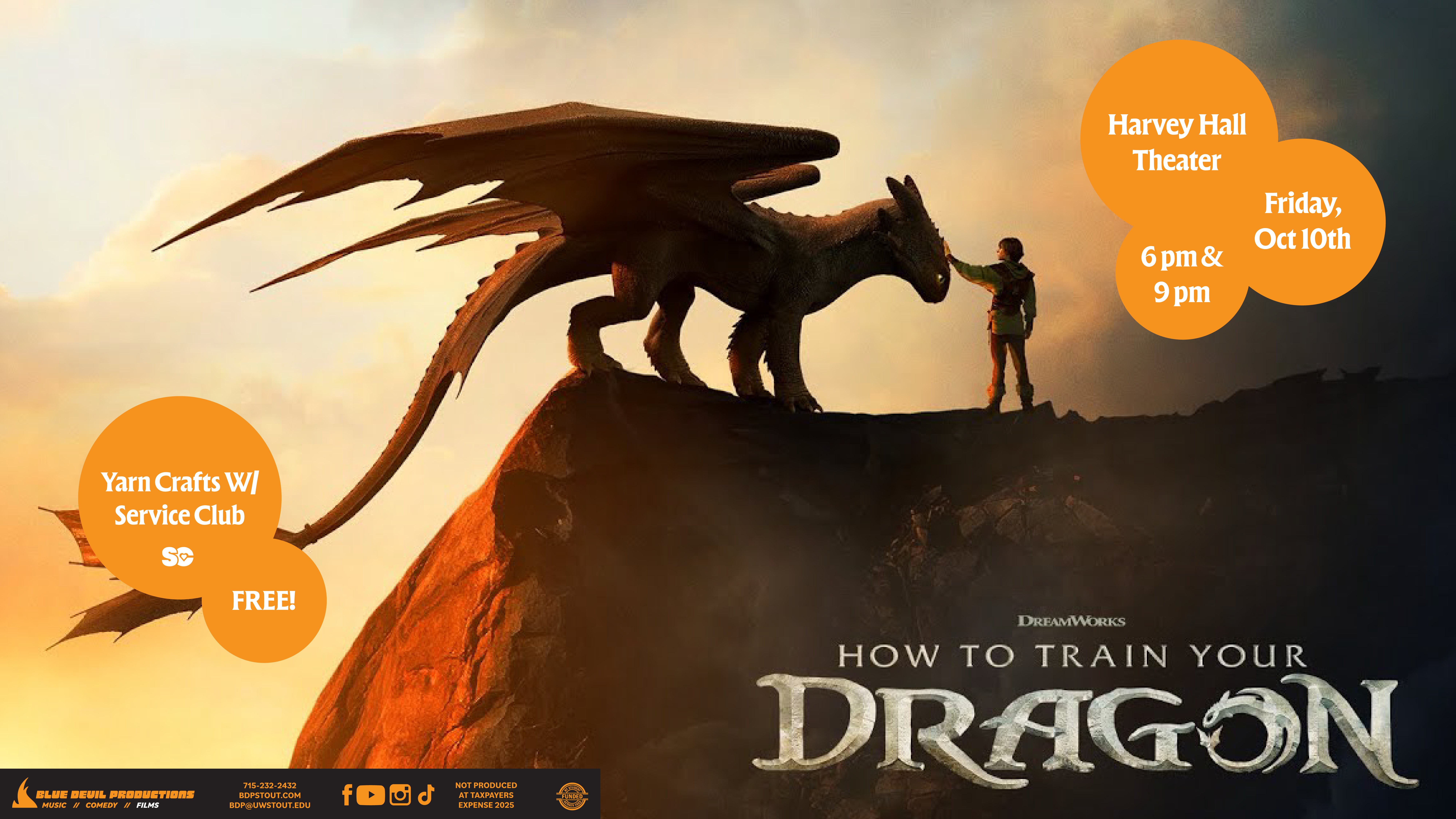 Digital Signage Poster displaying the How to Train your Dragon Movie.