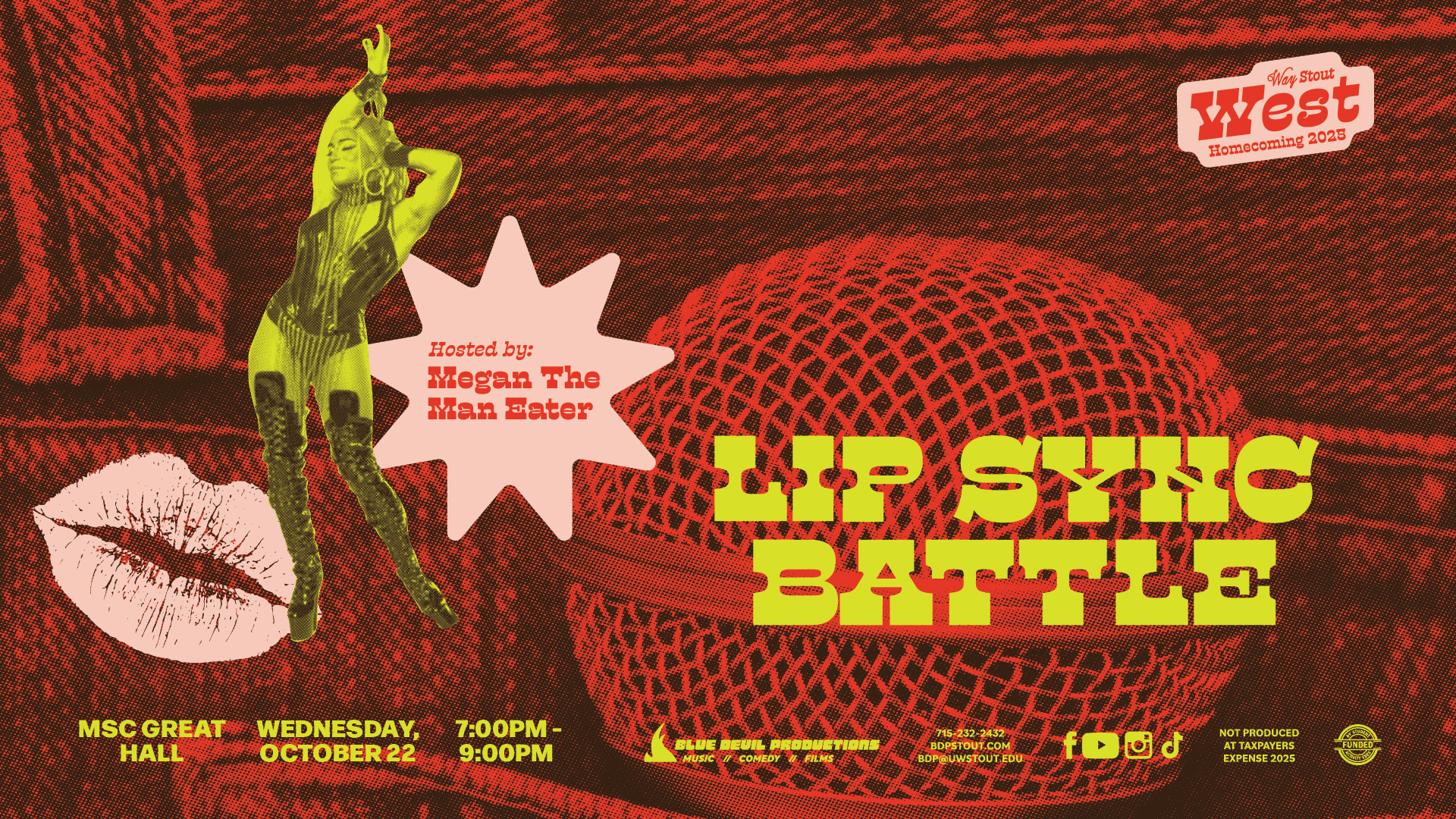 Digital Signage Poster displaying the Homecoming Lip Synce Battle.