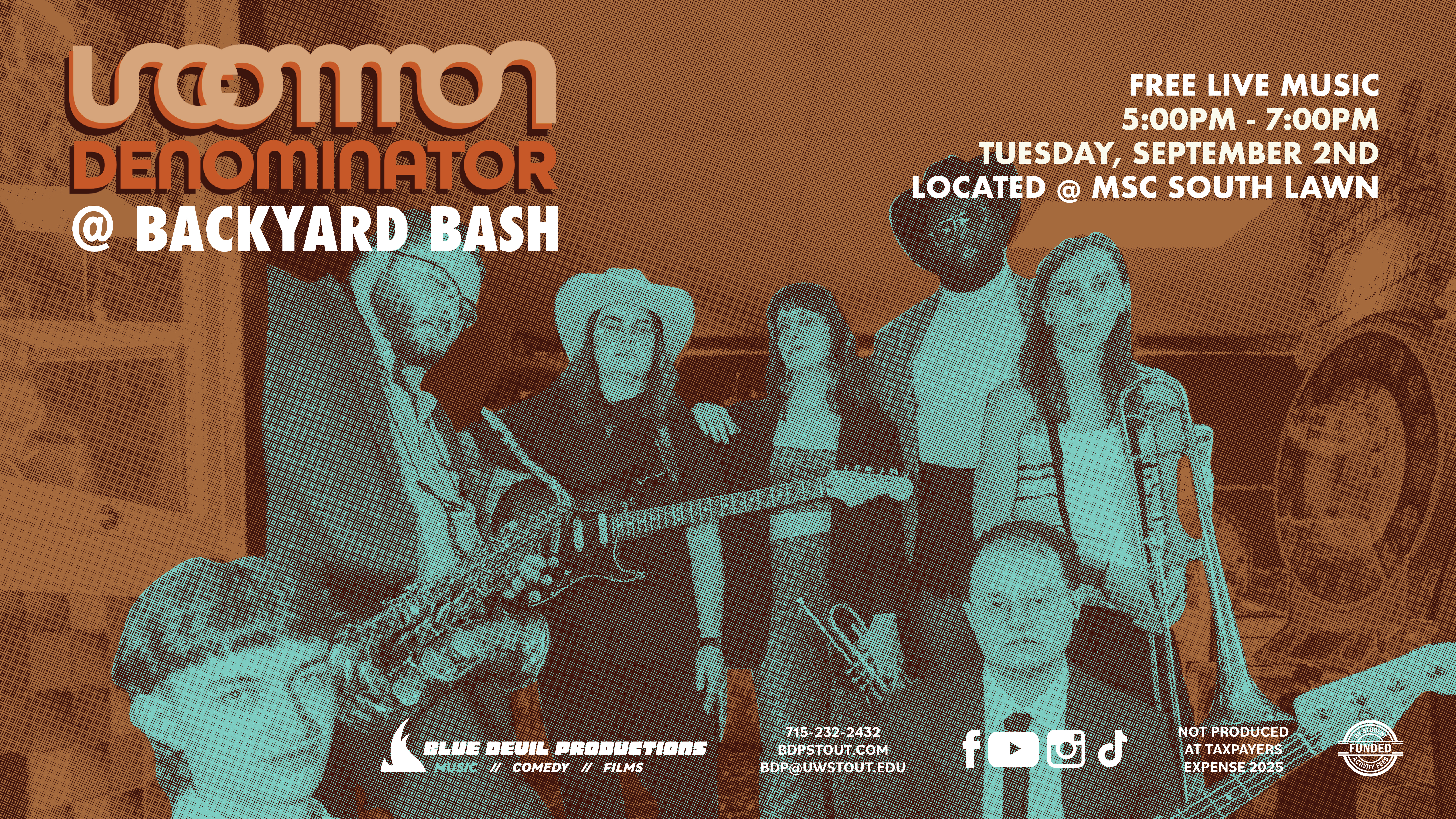 Digital Signage Poster displaying the Uncommon Denominator Band.