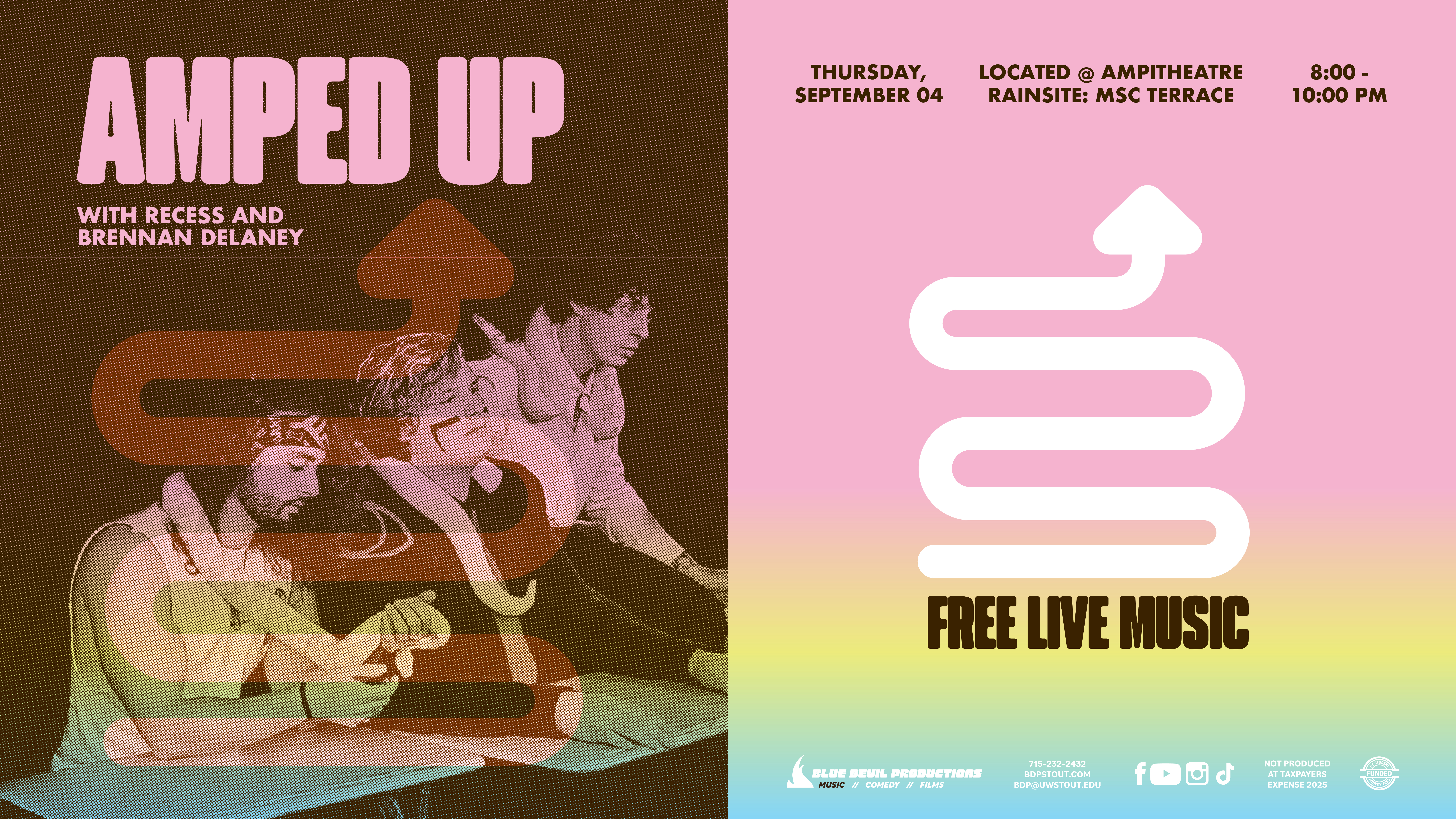 Digital Signage Poster displaying the Amped Up Band.