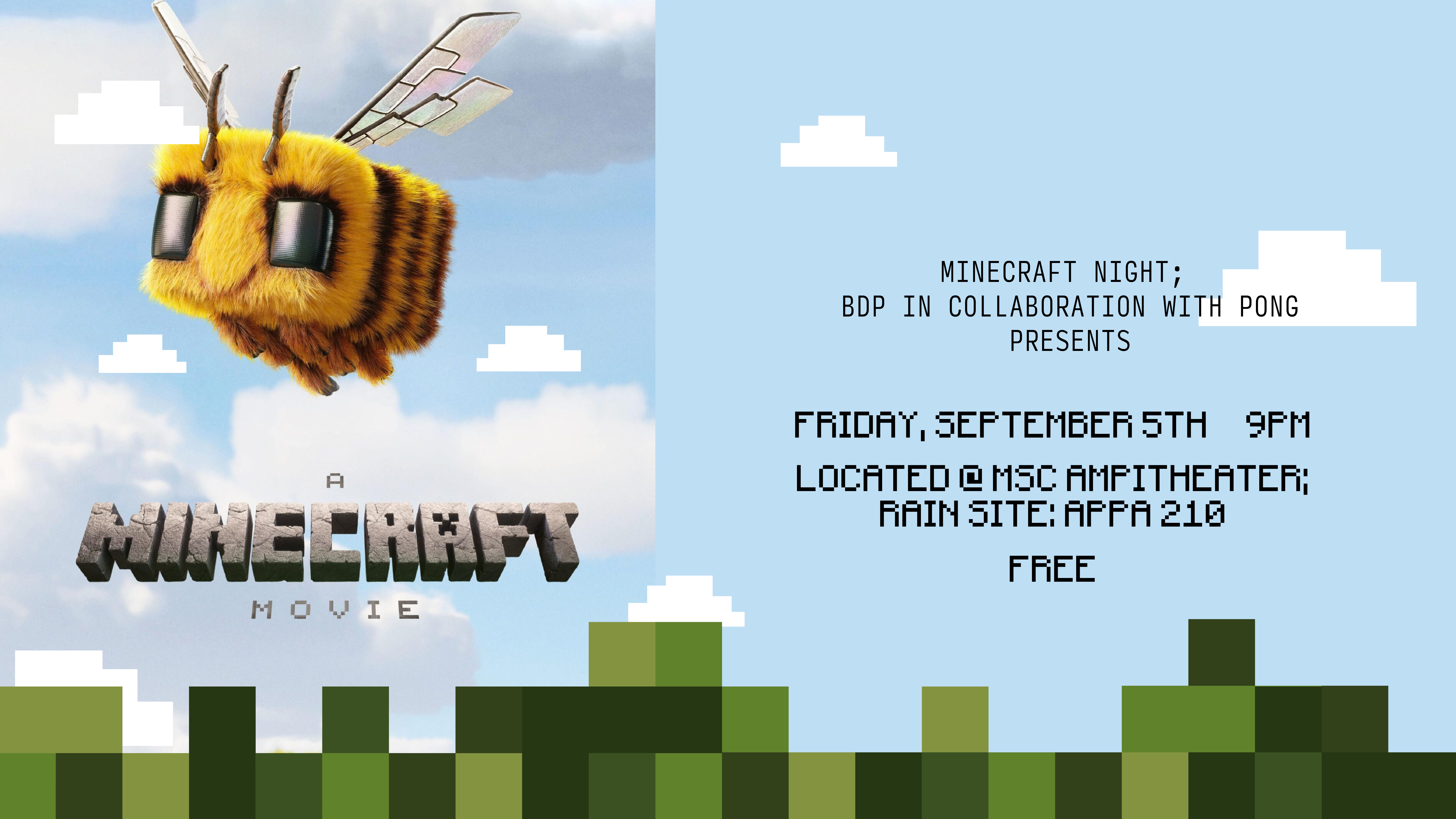 Digital Signage Poster displaying the Minecraft Movie.