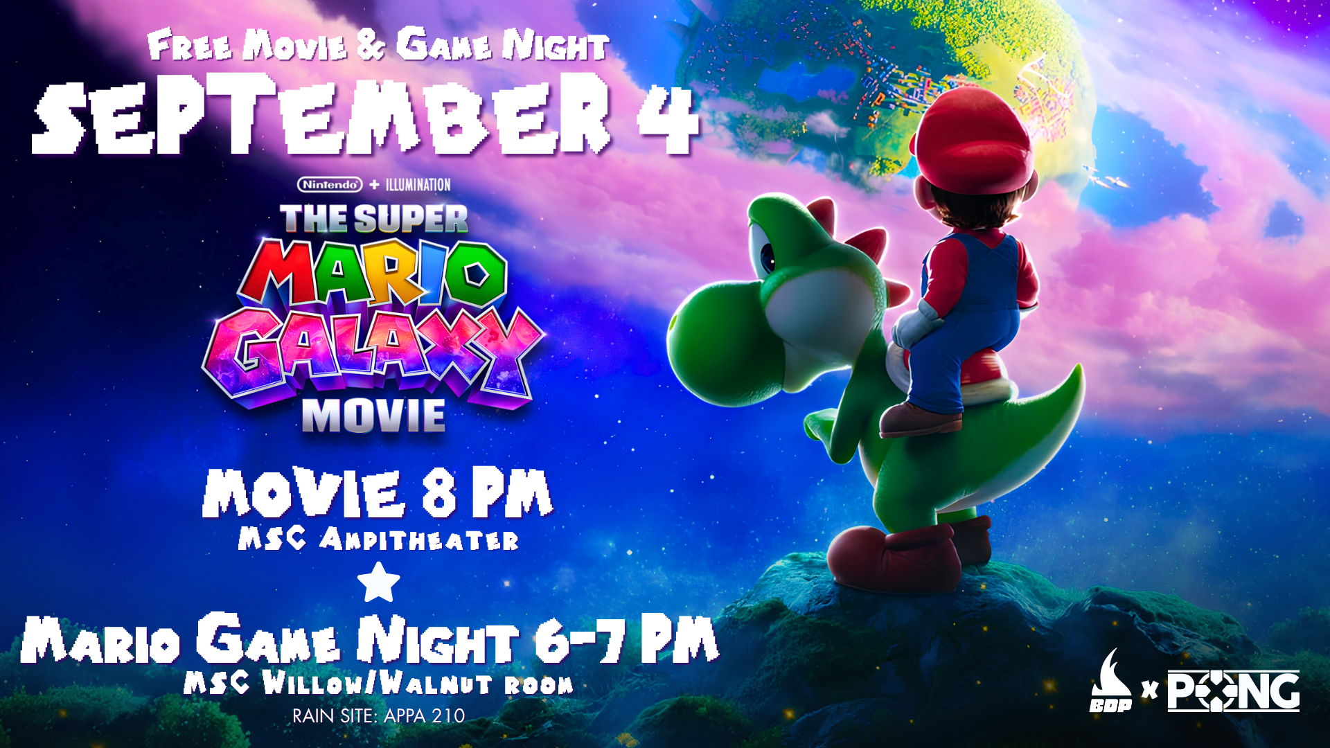 A Digital Signage for the Super Mario Moving showing.