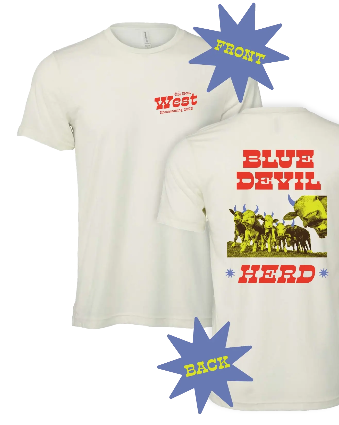 A front and back view of the Homecoming Shirts.