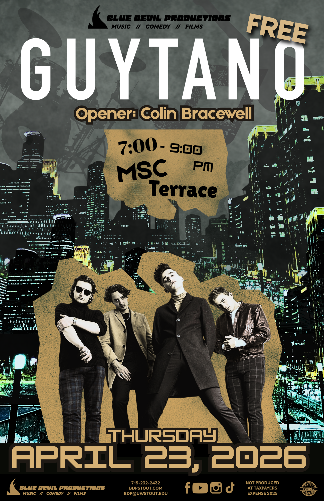 Poster for Guytano with Opener Colin Bracewell